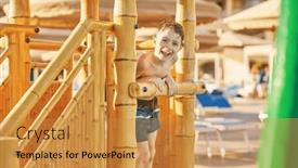  Presentation with aqua - Presentation enhanced with picture-of-young-boy-playing background and a gold colored foreground