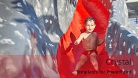  Presentation with aqua - PPT theme featuring picture-of-young-boy-playing background and a crimson colored foreground