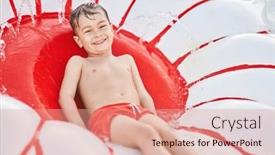  Presentation with aqua - PPT layouts featuring picture-of-young-boy-playing background and a coral colored foreground