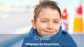  Presentation with aqua - Slide set consisting of picture-of-young-boy background and a ocean colored foreground