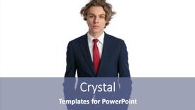  Presentation with blue eyes - Slides with picture-of-young-businessman background and a ocean colored foreground