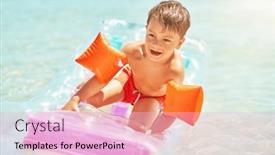  Presentation with mattress - Presentation theme with picture-of-young-happy-boy background and a lemonade colored foreground