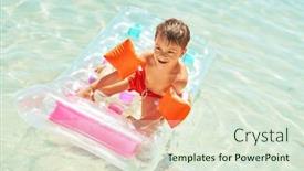  Presentation with mattress - PPT layouts with picture-of-young-happy-boy background and a sky blue colored foreground