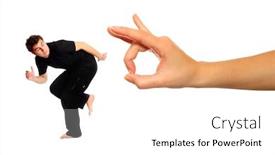  Presentation with running - Audience pleasing theme consisting of picture-of-young-man-running backdrop and a white colored foreground