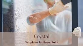  Presentation with cleaning - Presentation consisting of picture-of-young-woman-cleaning background and a mint green colored foreground