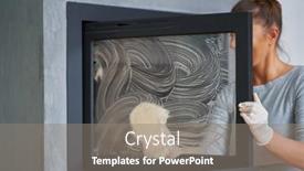 Presentation with cleaning - Theme enhanced with picture-of-young-woman-cleaning background and a gray colored foreground