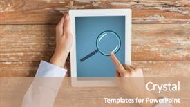  Presentation with technology education - Presentation theme enhanced with picture on tablet pc computer background and a coral colored foreground