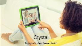  Presentation with african people - PPT layouts with picture on tablet pc computer background and a blonde colored foreground