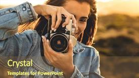  Presentation with outdoors - Amazing theme having analogic - beautiful woman taking picture outdoors backdrop and a tawny brown colored foreground