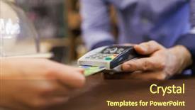  Presentation with bank - Presentation theme featuring picture password - image of buyer with bank background and a tawny brown colored foreground