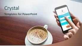  Presentation with online banking - Amazing slides having picture password - online banking against woman taking backdrop and a sky blue colored foreground