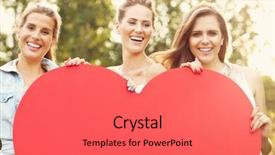  Presentation with women - PPT theme enhanced with picture presenting group of women background and a gray colored foreground