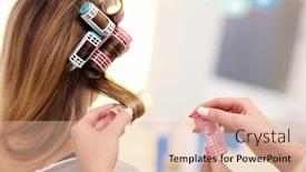  Presentation with hair salon - Amazing slides having picture showing adult woman at the hair salon backdrop and a lemonade colored foreground