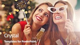  Presentation with my best friend - Cool new PPT theme with picture showing best friends celebrating backdrop and a red colored foreground