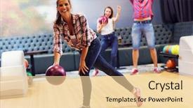  Presentation with tenpin bowling - Beautiful PPT theme featuring picture showing friends playing bowling backdrop and a lemonade colored foreground