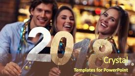  Presentation with friends eating and drinking wine - Presentation theme consisting of picture showing group of friends background and a tawny brown colored foreground