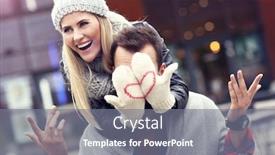  Presentation with dating - Cool new slides with picture showing happy young couple dating in the city backdrop and a gray colored foreground