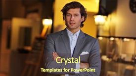  Presentation with lobby - Beautiful PPT layouts featuring picture showing hotel manager standing backdrop and a wine colored foreground