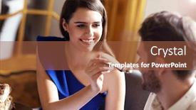  Presentation with dating - Beautiful slides featuring picture showing romantic couple dating in restaurant backdrop and a red colored foreground