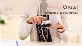  Presentation with bell service - Cool new PPT theme with family rules - picture showing service bell backdrop and a lemonade colored foreground