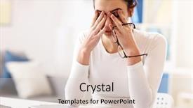  Presentation with weight loss woman showing - Cool new presentation design with picture showing young woman working backdrop and a lemonade colored foreground