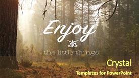  Presentation with fall morning - Cool new PPT theme with a misty forest early backdrop and a tawny brown colored foreground