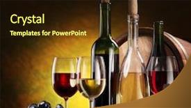  Presentation with barrels - Theme with pictures food - still life with wine bottles background and a wine colored foreground