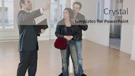  Presentation with empty - Presentation with pictures inside an empty loft appartement of a couple visiting appartment background and a light gray colored foreground