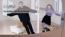  Presentation with inside ouut - Cool new slide set with pictures-inside-an-empty-loft backdrop and a light gray colored foreground