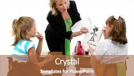  Presentation with mean - Presentation theme having pictures of her teacher shot background and a  colored foreground