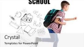  Presentation with back school - Slides featuring pictures of school theme background and a white colored foreground