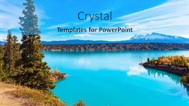  Presentation with abraham - Presentation theme enhanced with picturesque-abraham-lake-with-blue background and a cyan colored foreground