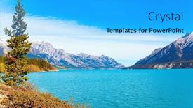  Presentation with abraham - PPT layouts having picturesque-abraham-lake-with-blue background and a cyan colored foreground