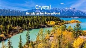  Presentation with abraham - Cool new presentation design with picturesque abraham lake backdrop and a teal colored foreground