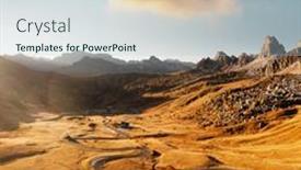  Presentation with road light - Presentation theme with picturesque-aerial-view-on-winding background and a light blue colored foreground