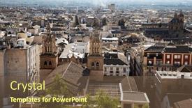  Presentation with granada - PPT theme featuring picturesque-albaicin-district-in-granada background and a tawny brown colored foreground
