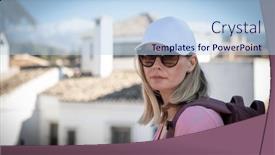  Presentation with granada - Slides with picturesque-albaicin-district-in-granada background and a light blue colored foreground