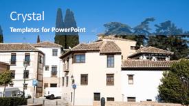  Presentation with granada - Presentation theme featuring picturesque-albaicin-district-in-granada background and a teal colored foreground