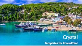  Presentation with tranquil - Slides enhanced with picturesque alonissos island - relaxing tranquil background and a teal colored foreground