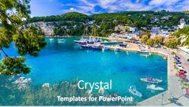  Presentation with relaxing - Cool new presentation theme with picturesque-alonissos-island-relaxing-tranquil backdrop and a teal colored foreground