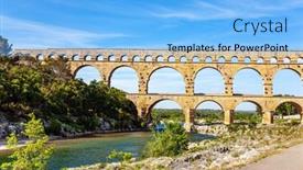  Presentation with antique france - Amazing presentation design having picturesque-antique-bridge-aqueduct backdrop and a light blue colored foreground