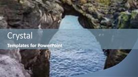  Presentation with rocks - Colorful theme enhanced with picturesque-arch-in-the-rocks backdrop and a seafoam green colored foreground