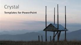  Presentation with ukraine - PPT theme enhanced with picturesque-autumn-meadow-with-wooden background and a sky blue colored foreground