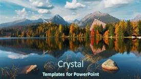  Presentation with water park - Amazing presentation theme having picturesque autumn view of lake strbske pleso in high tatras national park slovakia clear water with reflections of orange larch and high mountains on background landscape photography backdrop and a ocean colored foreground