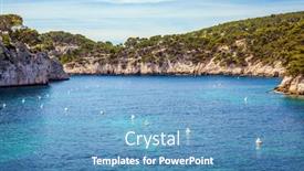  Presentation with eco friendly - Slides with picturesque-bays-of-the-mediterranean background and a teal colored foreground