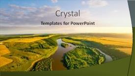  Presentation with earth eye - Cool new slide deck with picturesque-bird-s-eye-view backdrop and a light blue colored foreground