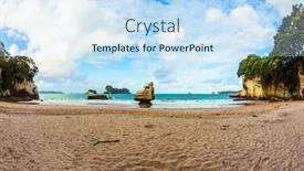  Presentation with beach rocks - Theme consisting of picturesque-boulders-and-rocks background and a sky blue colored foreground