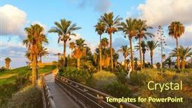  Presentation with ravine - Slides with picturesque-bridge-over-a-ravine background and a tawny brown colored foreground