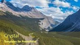  Presentation with banff national park - Colorful presentation design enhanced with picturesque canyon in sunny autumn day canadian rockies banff national park backdrop and a tawny brown colored foreground