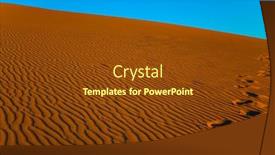  Presentation with footprints sand - Beautiful PPT theme featuring picturesque-chain-of-footprints backdrop and a tawny brown colored foreground